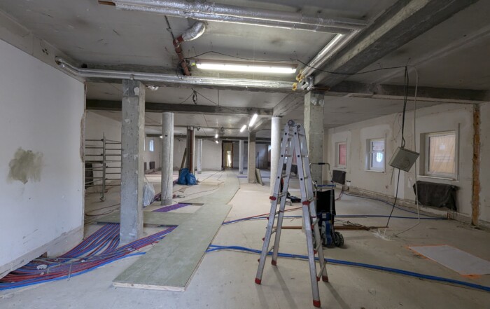 Baustelle Innenausbau Bankfiliale Wilsdruff mit Rohbauarbeiten